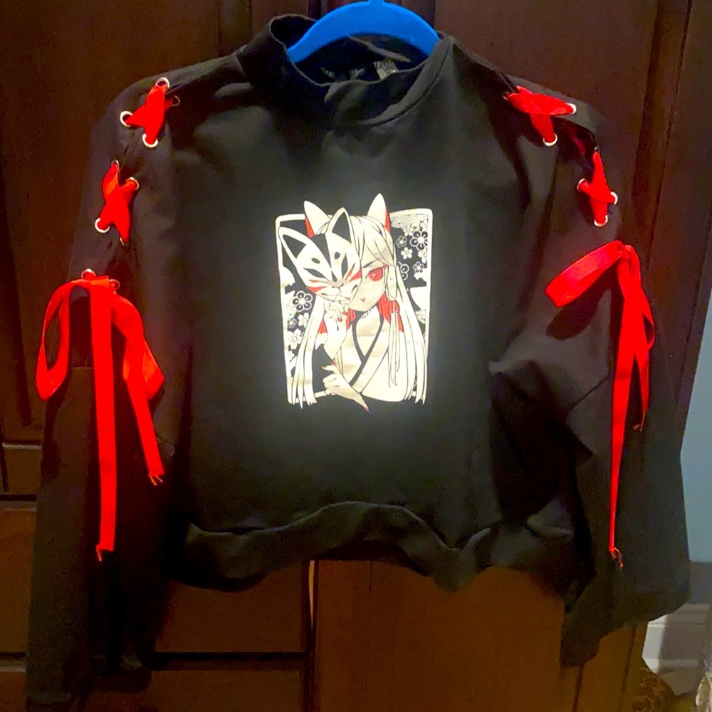 Anime crop sweatshirt